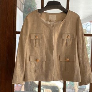 Cream/gold bolero jacket.  Versatile.